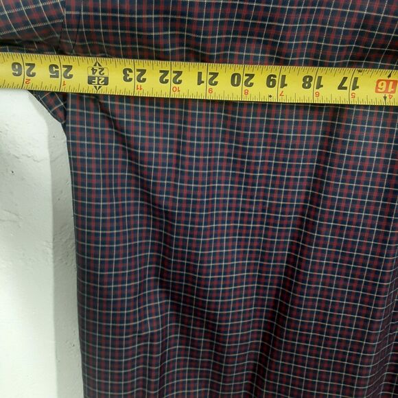 Brooks Brothers Adult Mens L Blue Red Plaid Long Sleeve Button Up Shirt Non Iron - Picture 7 of 8